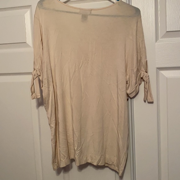 Cream Short Tie Sleeve Shirt - Picture 3 of 3